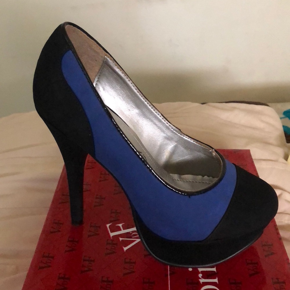 Black and blue heels